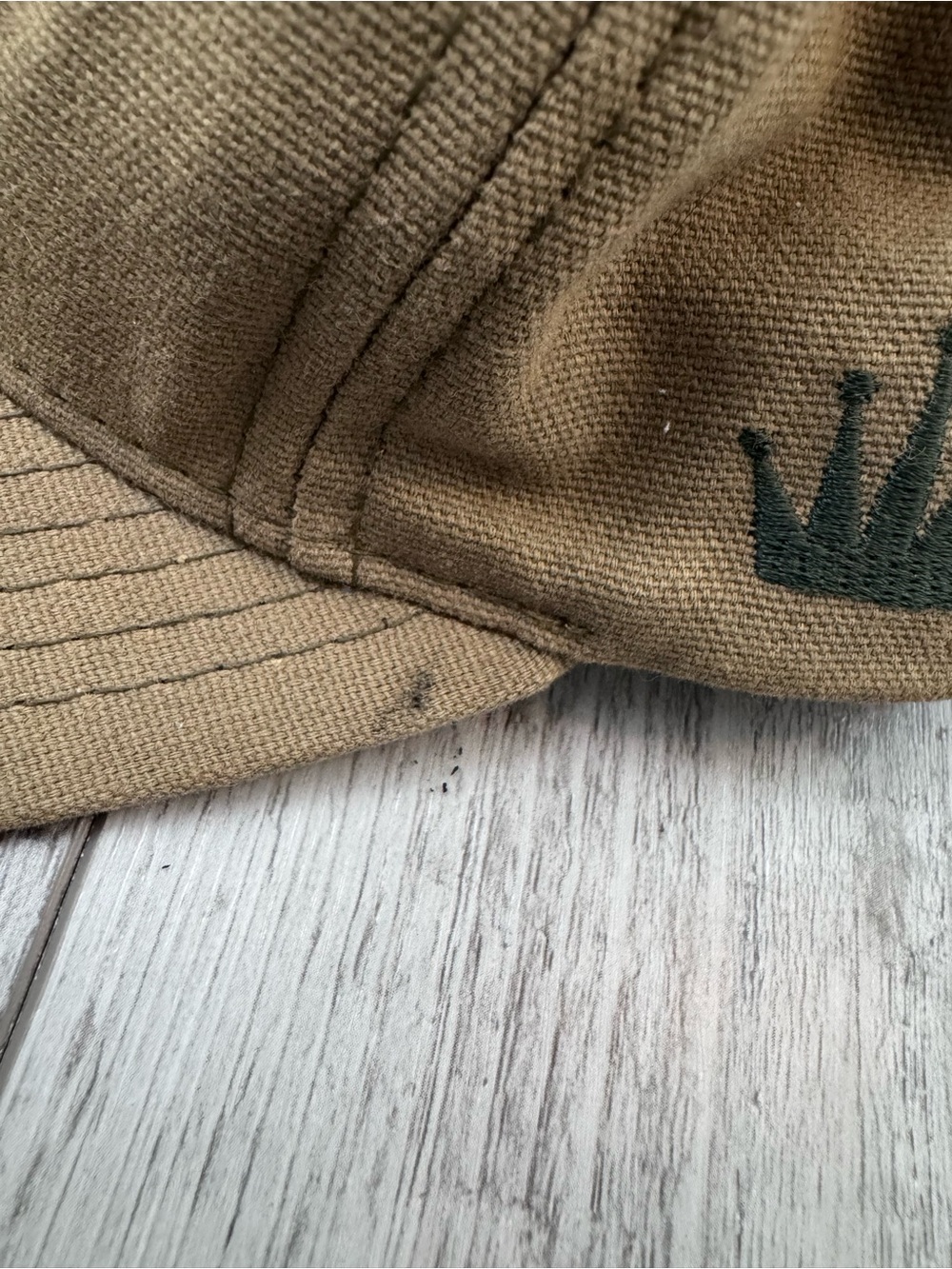 Vintage Stüssy Made in America khaki green cap black embroidered log - Picture 11 of 12